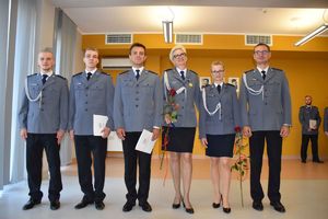 Na zdjęciu awansowani policjanci z Komisariatu Policji w Kożuchowie.