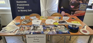 Stoisko policyjne na targach pracy.