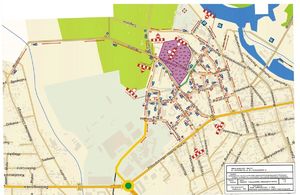 Mapa zmian organizacji ruchu w rejonie cmentarza.