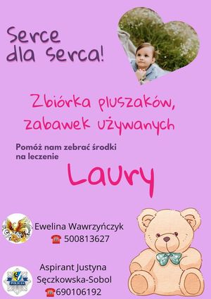 Plakat z informacją o zbiórce charytatywnej.