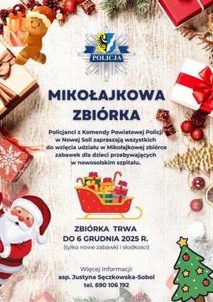 Plakat z informacją o zbiórce charytatywnej.